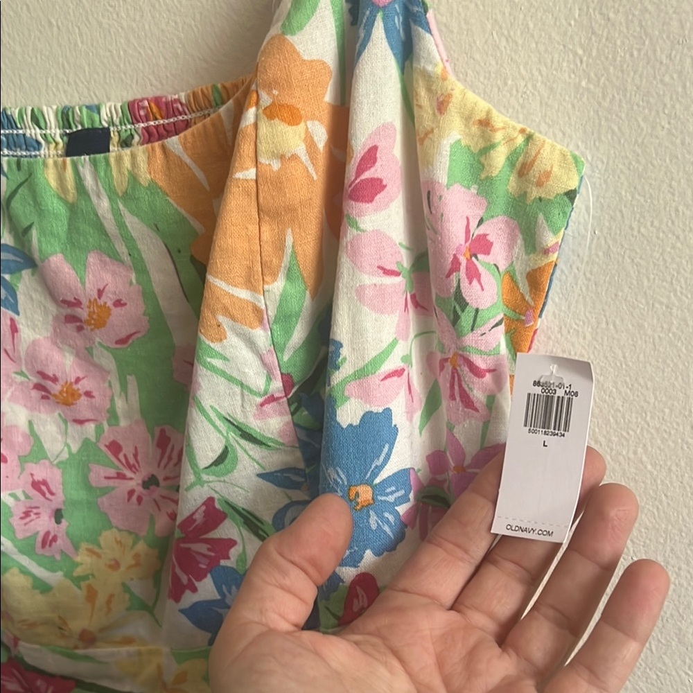 Old Navy Pink and Green Spaghetti Strap Sundress - Picture 2 of 9